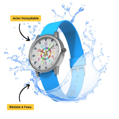 Montre Inouck bleue éclaboussée