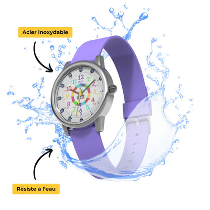 Montre Inouck violette éclaboussée