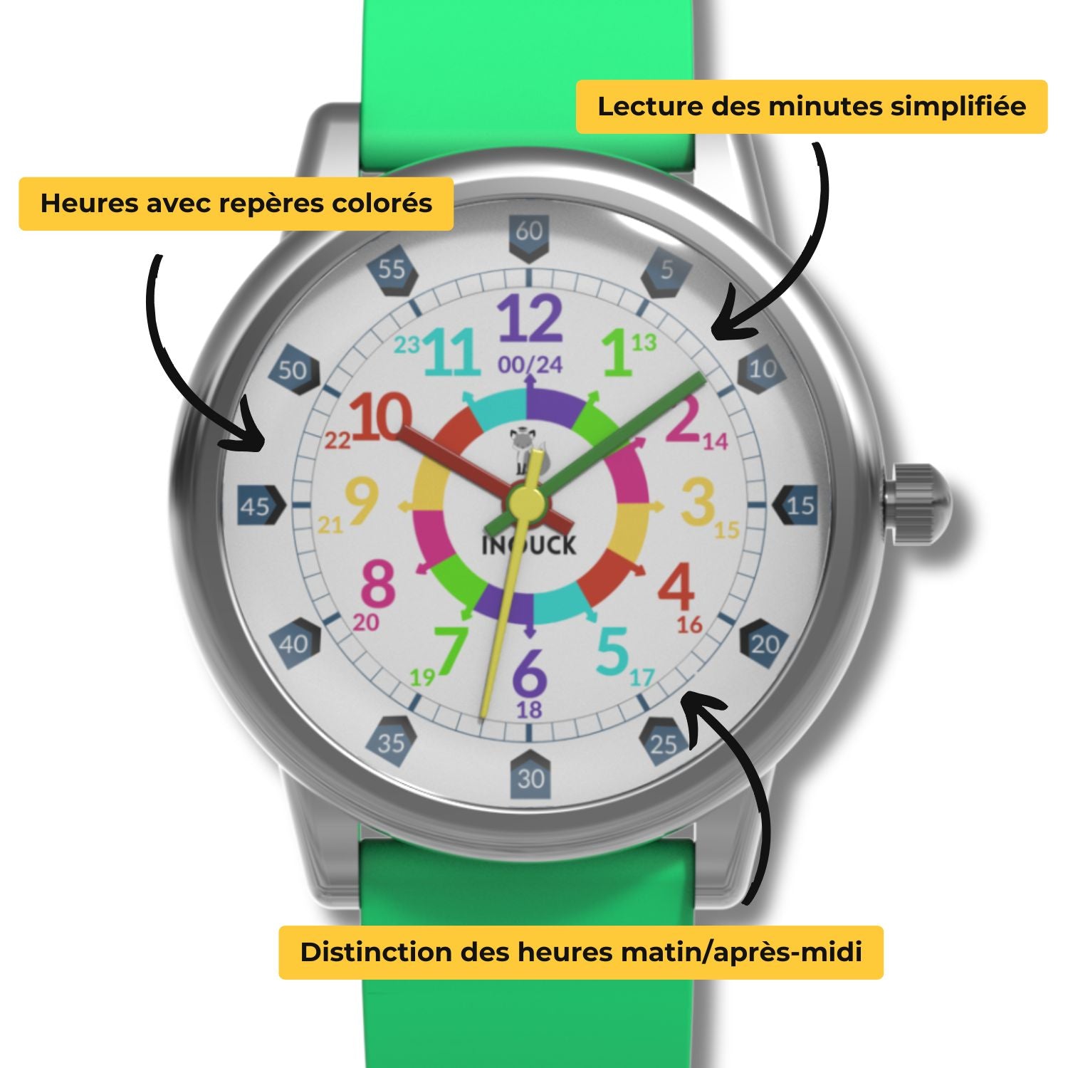 Cadran montre Inouck verte